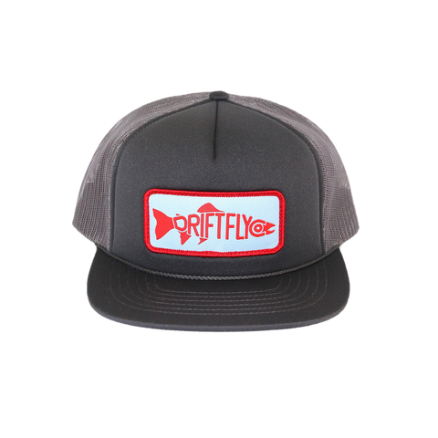 Fish Logo Foam Trucker Hat - Red Patch